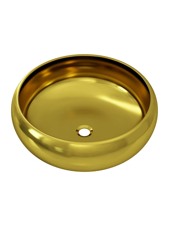 vidaXL Vessel Sink Ceramic 40x40x15cm Gold