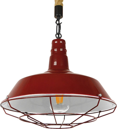 GloboStar Iscar Pendant Light Red Bell with Socket E27 36x36x31cm