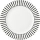 Dutch Rose Dessert Plate Stripe Plate Desert made of Porcelain White with Diameter 21cm