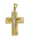 K18 Bicolour Cross, With Crucifix.