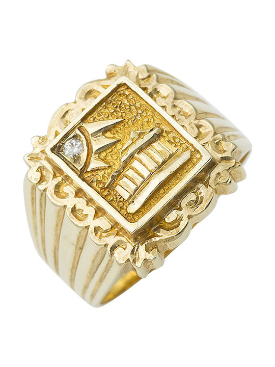 14K Gold Ring, Mit dem Parthenon.