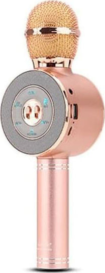 Wireless Karaoke Microphone WS-669 in Rose Gold Color