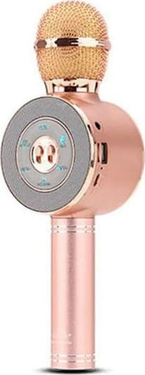 Μικρόφωνο Karaoke Ασύρματο WS-669 Ροζ Χρυσό