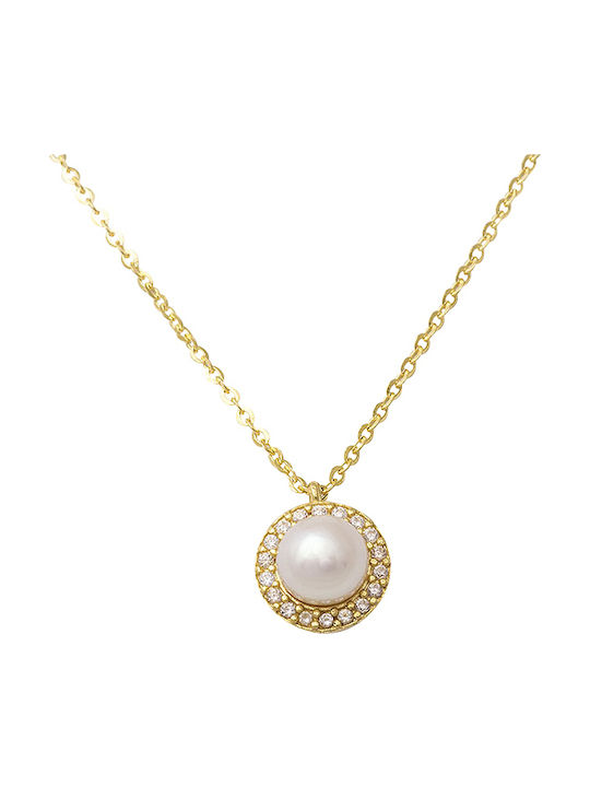 14K Gold Necklace, with Pearl.