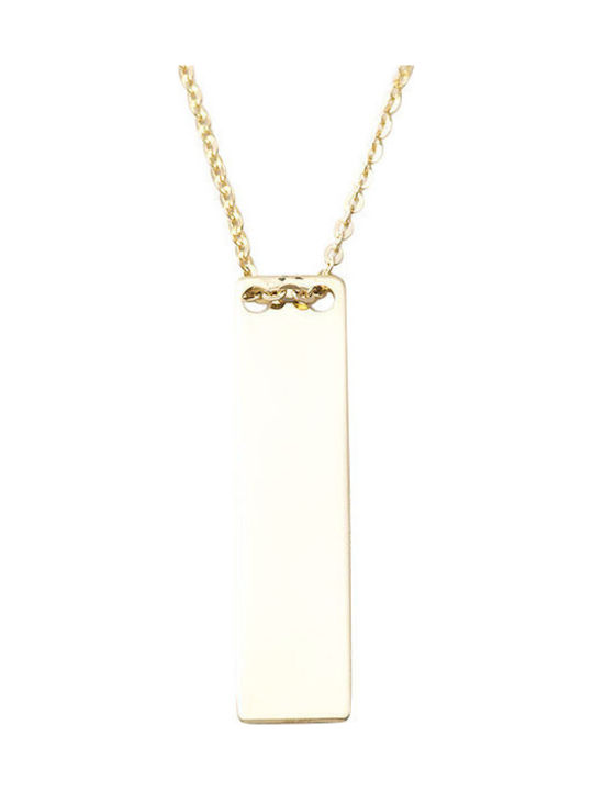 14K Gold necklace, with tile.