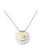 14K Two-tone necklace, with double tile.