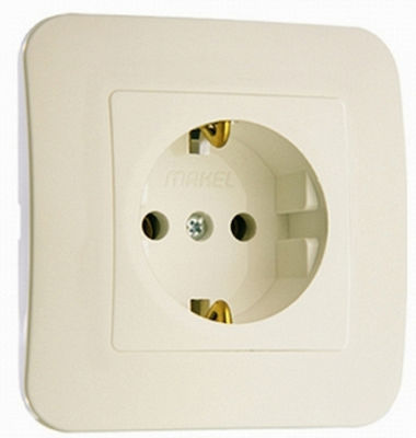 Makel Lilium Natural Kare Single Power Socket Beige