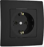 Makel Lilium Natural Kare Single Power Socket Black