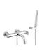 Armando Vicario Slim Mixing Bathtub Shower Faucet Complete Set Silver