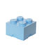 Lego Kids Plastic Toy Storage Box 4-Stud Light Blue 25x25x18cm