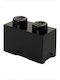 Lego Kids Plastic Toy Storage Box 2-Stud Black 25x12x18cm