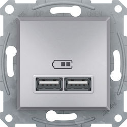 Schneider Electric Asfora Walled Power Socket w...