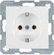 Hager S.1 Single Power Socket White