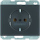 Hager K.1 Power Socket Charcoal 1pcs