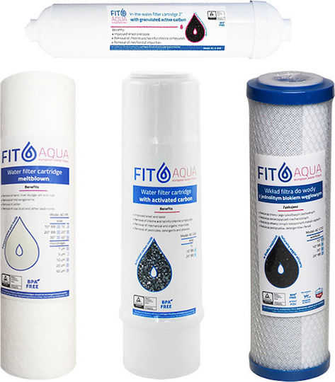 Fit Aqua Ανταλλακτικό Φίλτρο Νερού Αντίστροφης Όσμωσης από Ενεργό Άνθρακα RO-6 EU 4τμχ