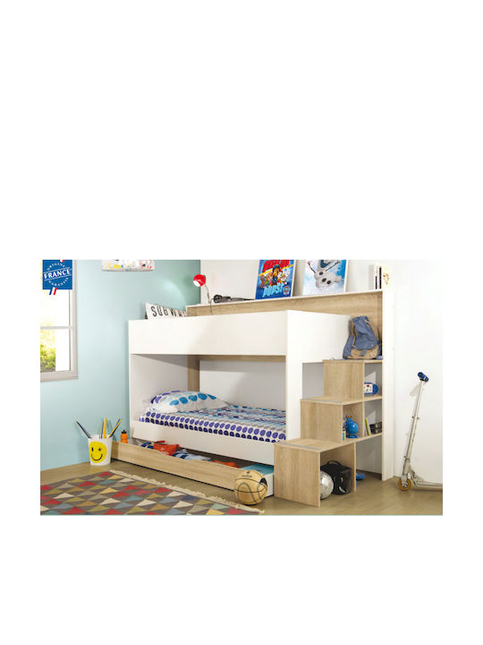 Παιδικό Κρεβάτι Κουκέτα για Στρώμα 90x200cm Λευκό Sonoma Teotea