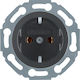 Hager Serie 1930 Single Power Socket Black