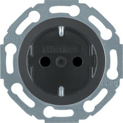 Hager Serie 1930 Single Walled Power Socket Black
