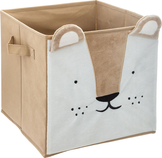 Atmosphera Children's Storage Box made of Fabric Bear Beige 29x29x29cm 1pcs