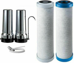 Atlas Filtri 2-Stage Countertop Water Filter System Depural Top with 10" Replacement Filter Atlas Filtri CB-AF CTO SX 5 μm & Atlas Filtri CB-AF VOC PLUS 10 SX 0.5 μm 802164712118911