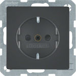 Hager Q.1 Single Power Safety Socket Gray