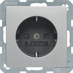 Hager Single Walled Power Socket Aluminium