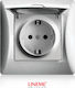 Lineme Single Power Safety Socket Silver