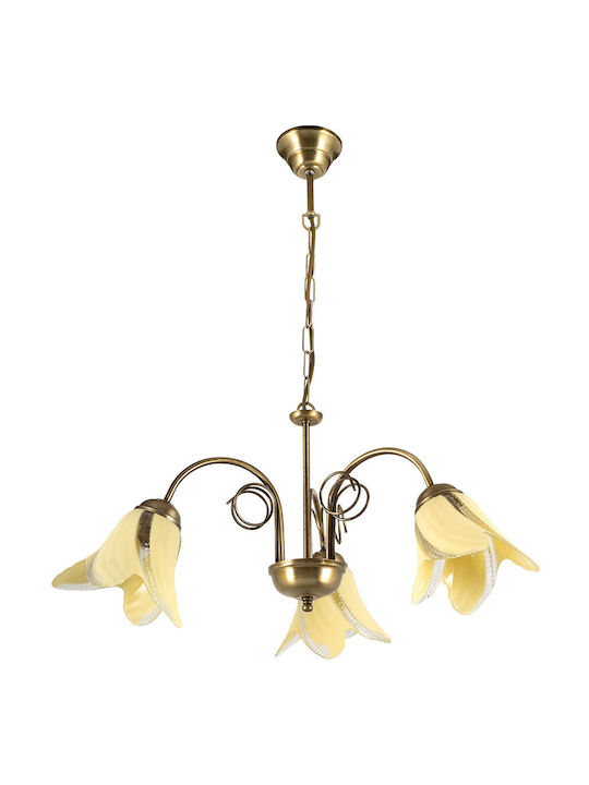 ARlight Pendant Light Three-Light for Socket E27 Gold