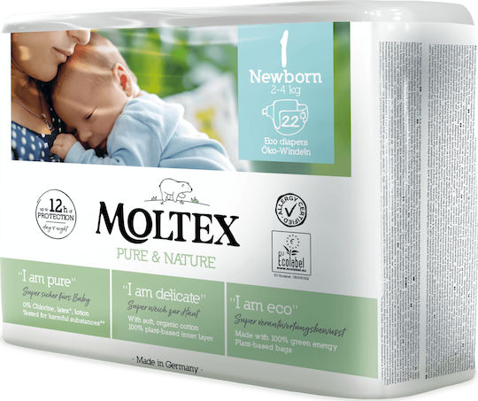 Moltex Памперси с лента Pure & Nature № 1 за 2-4kg 22бр