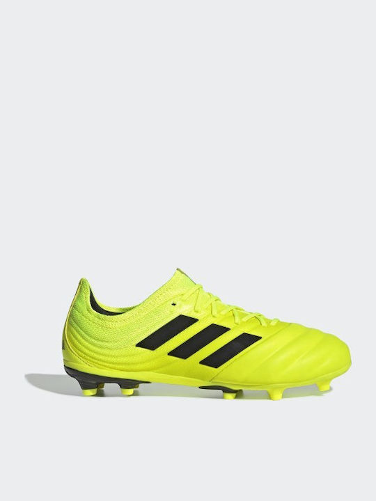 adidas Copa 19.1 FG Football Shoes with Cleats Solar Yellow / Core Black