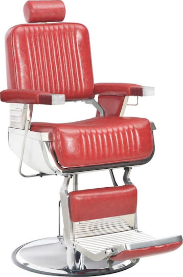 vidaXL Barber Chair with Adjustable Height Red