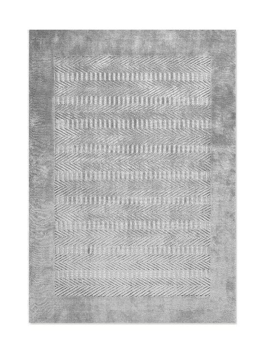 Tapicap Smooth Handmade Rug Rectangular Carved Silver