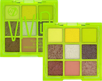 W7 Cosmetics Vivid Eye Shadow Palette Pressed Powder Glowin Green 9gr