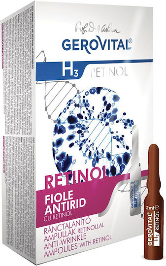 Gerovital H3 Serum Ampulă Anti-îmbătrânire Pentru Față cu Retinol 10x2ml