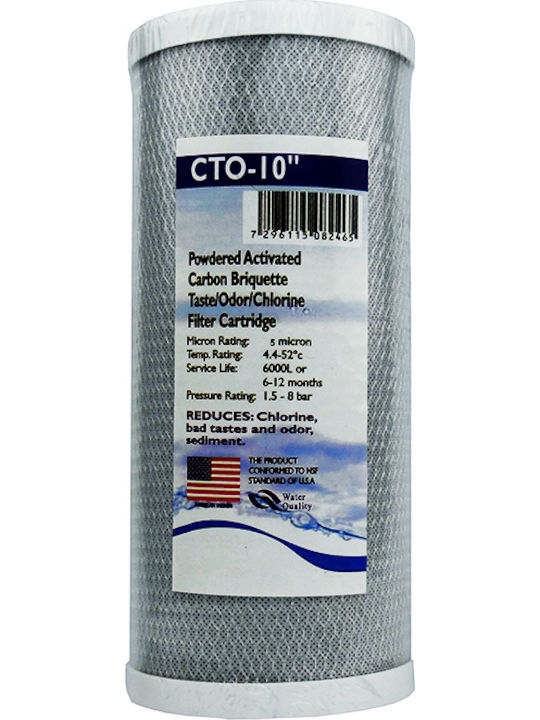 QWaterFilters Water Filter Replacement Central Water Filtration System made of Activated Carbon 10" Big-Blue CTO 5 μm