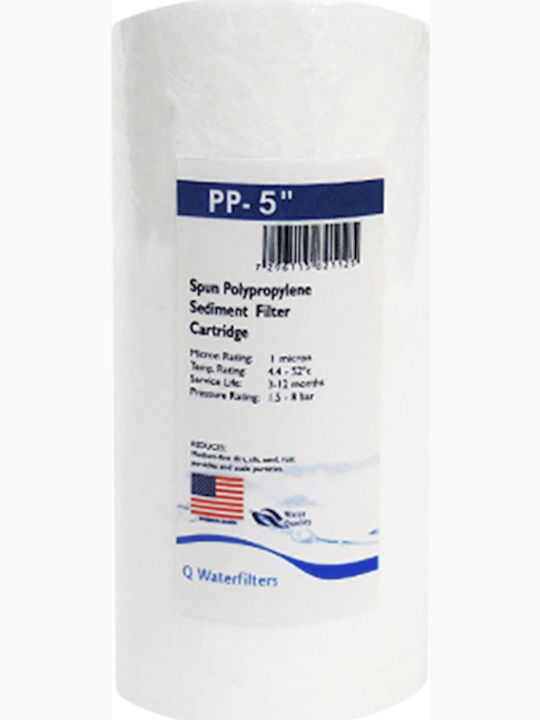 QWaterFilters Water Filter Replacement Central Water Filtration System made of Polypropylene 5" PP-5" 1 μm
