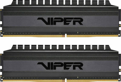 Patriot Viper 4 Blackout 16GB DDR4 RAM cu 2 module (2x8GB) și Viteză 3000 pentru Desktop