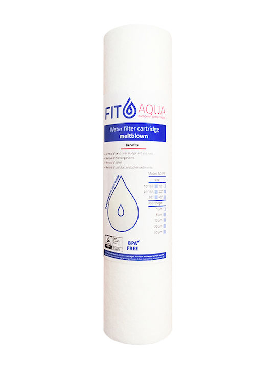 Fit Aqua Ανταλλακτικό Φίλτρο Νερού Κεντρικής Παροχής από Πολυπροπυλένιο 10" PP 10" 1 μm