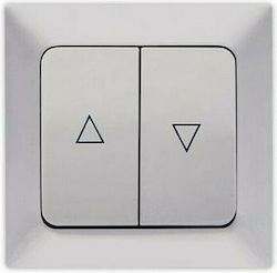 Eurolamp Recessed Electrical Rolling Shutters Wall Switch with Frame Basic Silver 152-12211