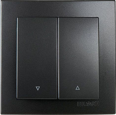 Geyer Nilson Recessed Wall Switch Rolling Shutters Two-Way with Frame Black