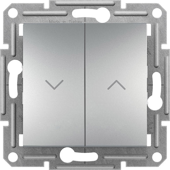 Schneider Electric Asfora Vertieft Wandschalter Rollläden Zwei-Wege ohne Rahmen Aluminium