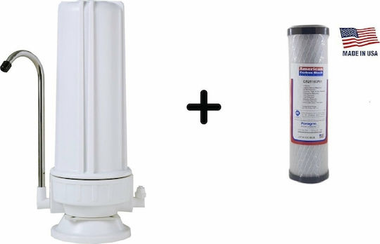 W.F Deluxe Wasserfiltrationssystem Arbeitsplatte mit Ersatzfilter Paragon SD+ Kohlenstoffblock 1 μm