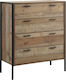 Pallet-W Wooden Chest of Drawers with 4 Drawers 84x40x100cm