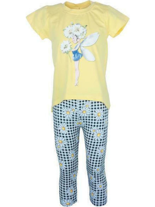 Εβίτα Kids Set with Leggings Summer 2pcs Yellow