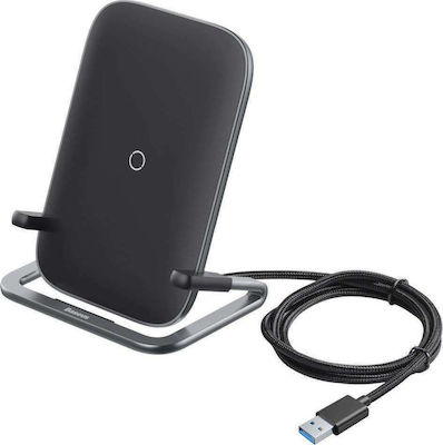 Baseus Ασύρματος Φορτιστής (Qi Pad) 15W Μαύρος (Rib Inductive)