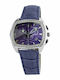 Chronotech Men's Watch 42mm Battery with Blue Leather Strap