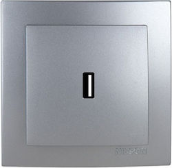 Geyer Nilson Power Socket with 1 USB Port Silver