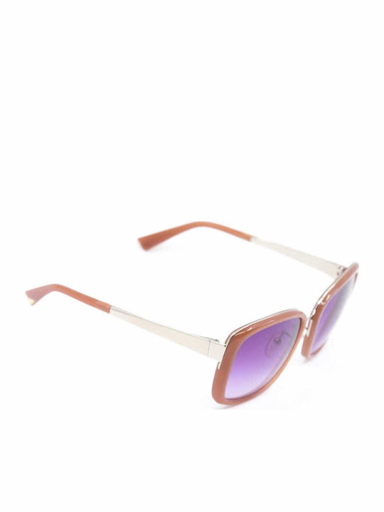 Nina Ricci Women's Sunglasses with Orange Frame and Pink Gradient Lens SNR007 03G9