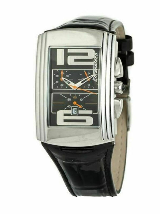 Chronotech Women's Watch with Black Leather Strap