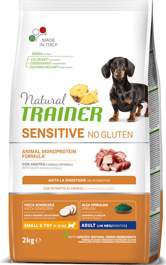 Natural Trainer Sensitive Adult Mini 2kg Dry Food Gluten-Free for Adult Small Breed Dogs with Duck